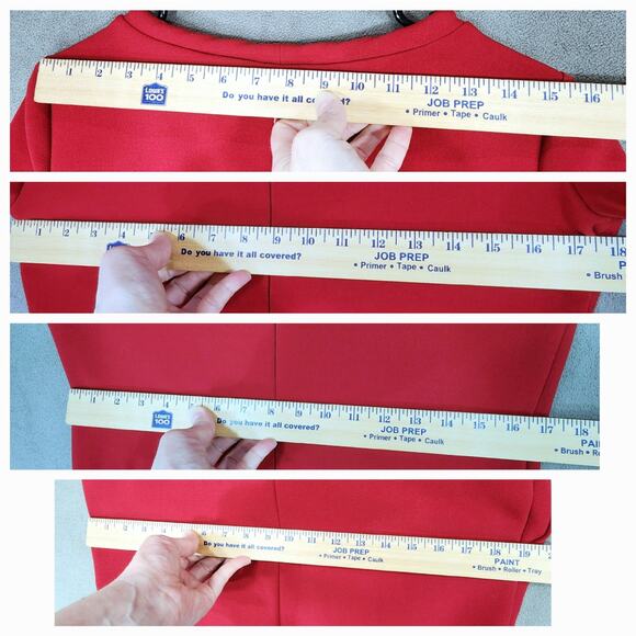 Maison‎ 123 Paris Shift Dress sz M US 38 F Cranberry Red Stretch Pockets Career - Picture 4 of 12